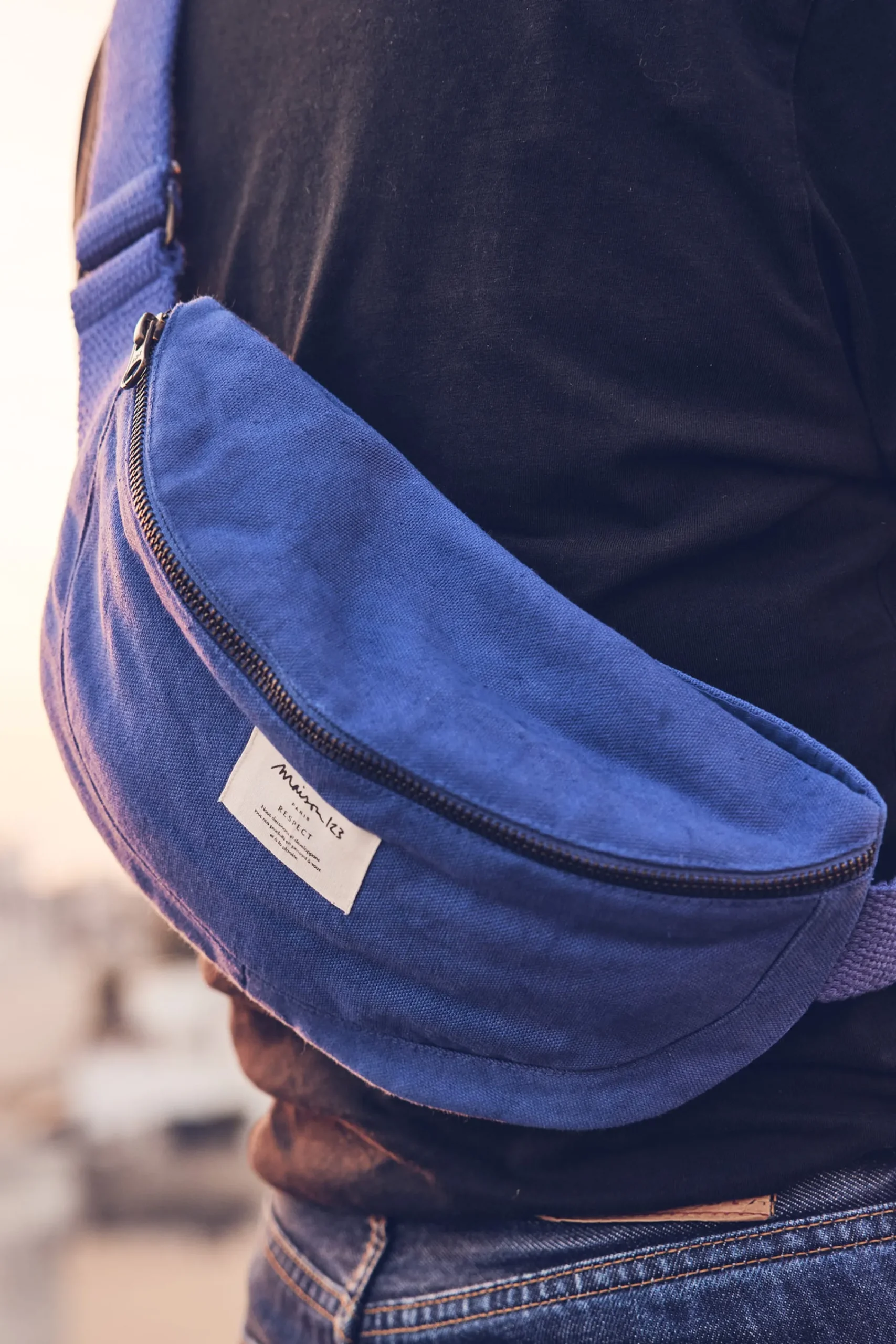 Maison 123 Les Sacs>Banane en coton Gelina BLEU ROI