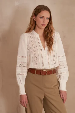 Maison 123 Blouses Et Chemises Blanches|Blouses Et Chemises En Coton>Blouse BAILA ECRU
