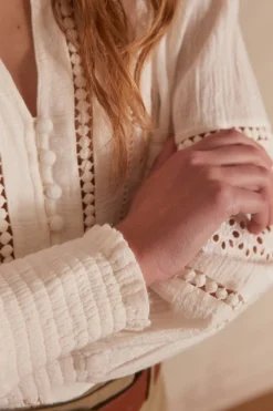 Maison 123 Blouses Et Chemises Blanches|Blouses Et Chemises En Coton>Blouse BAILA ECRU
