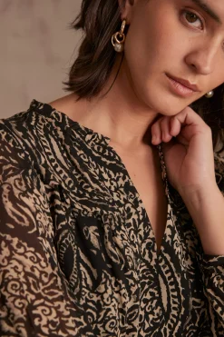 Maison 123 Blouses Et Chemises Imprimées|Blouses Et Chemises Noires>Blouse BERYLE NOIR