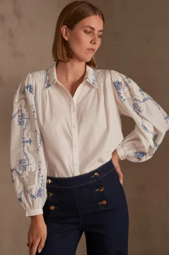Maison 123 Blouses Et Chemises Blanches|Blouses Et Chemises En Coton>Blouse CLEMENTINE ECRU