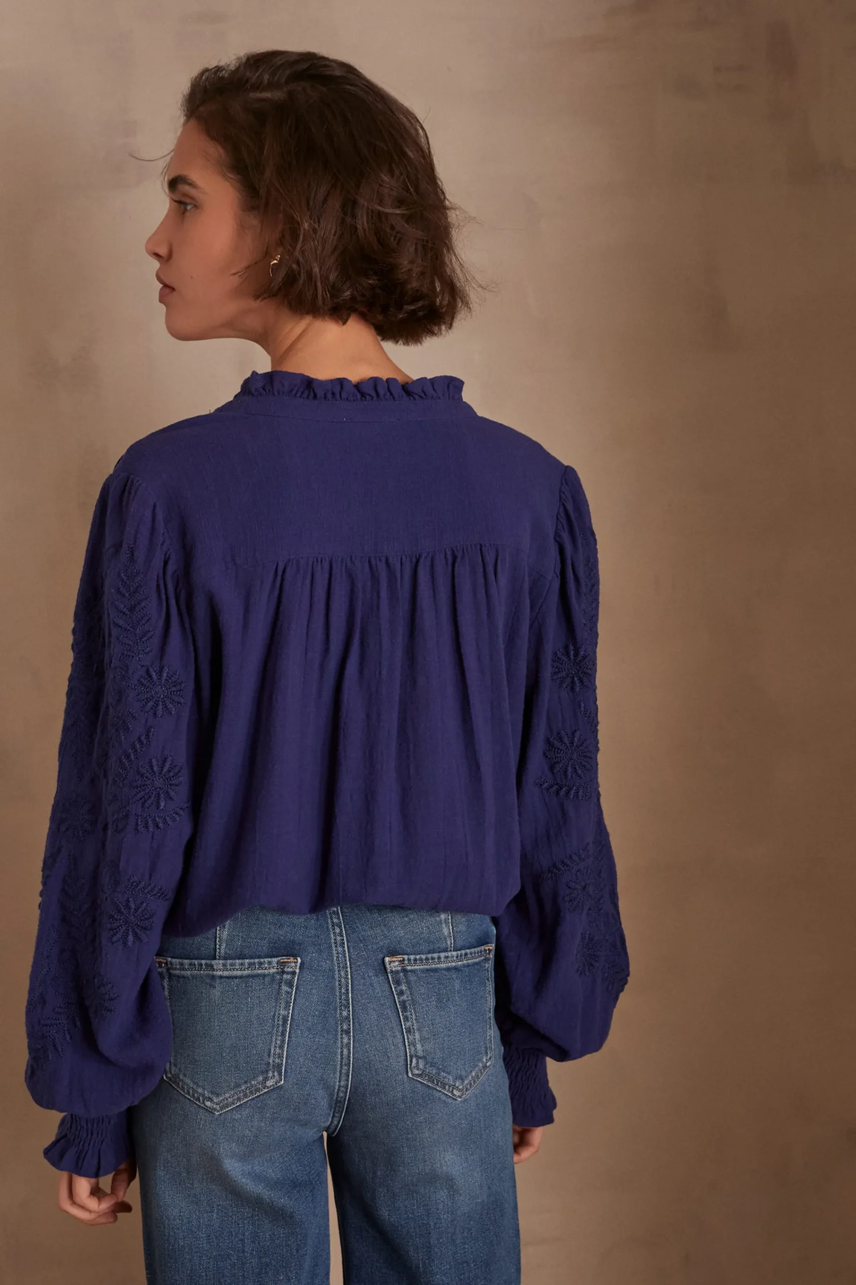 Maison 123 Blouses Et Chemises En Coton>Blouse MALIA BLEU ROI
