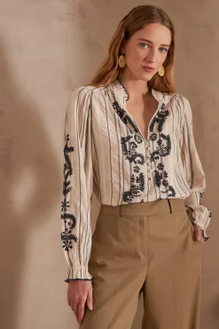 Maison 123 Blouses Et Chemises Blanches|Blouses Et Chemises En Coton>Blouse PERRINE CREME