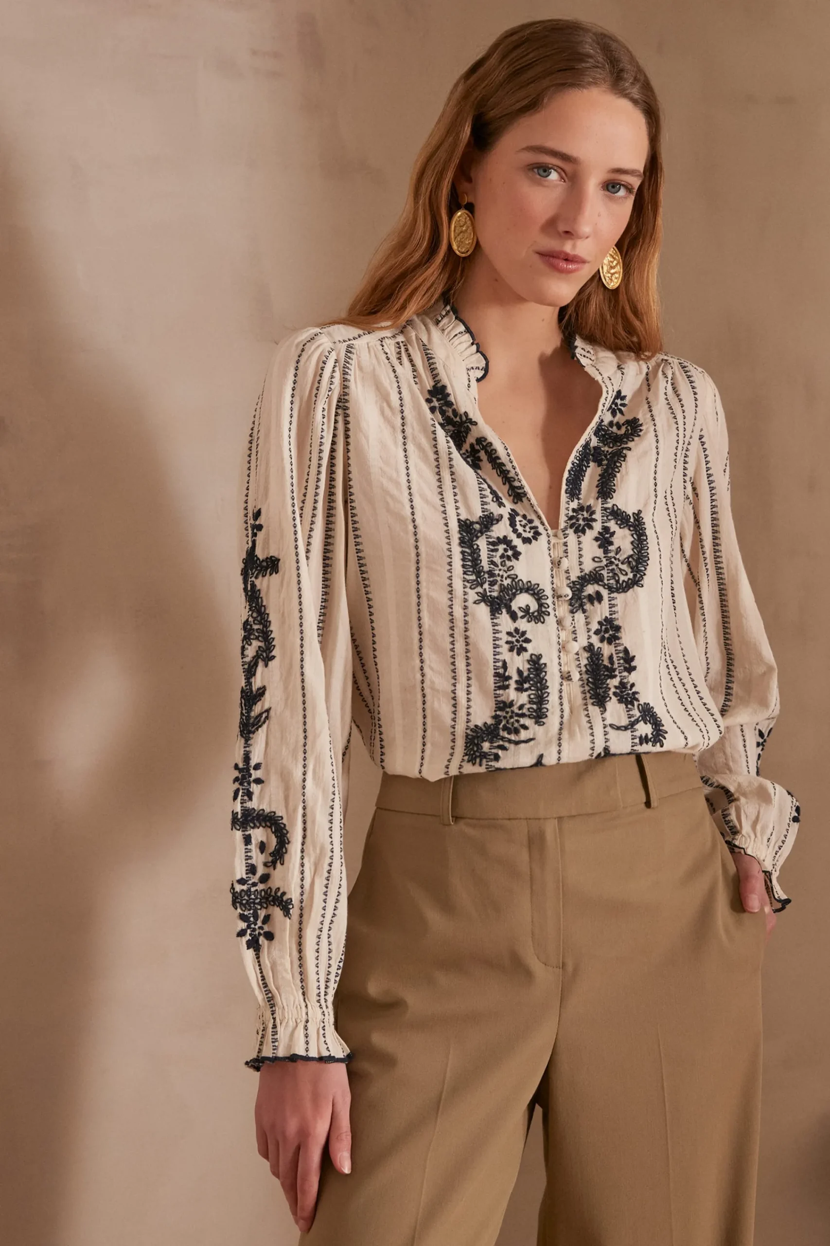 Maison 123 Blouses Et Chemises Blanches|Blouses Et Chemises En Coton>Blouse PERRINE CREME