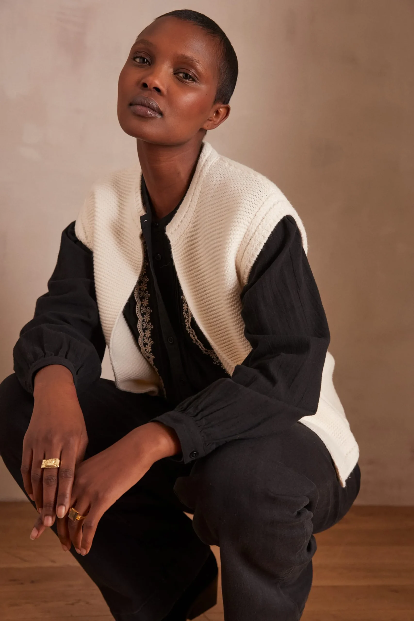 Maison 123 Blouses Et Chemises En Coton|Blouses Et Chemises Brodées>Blouse PHOEBE NOIR