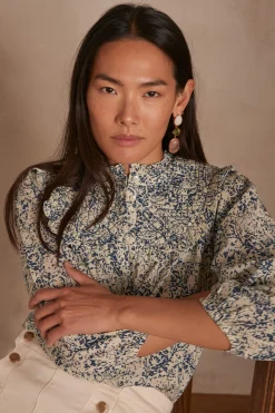 Maison 123 Blouses Et Chemises Imprimées|Blouses Et Chemises En Coton>Blouse victorienne Blanche STONE USED