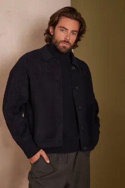 Maison 123 Manteaux Courts|Manteaux En Laine>Blouson unisexe SACHA MARINE