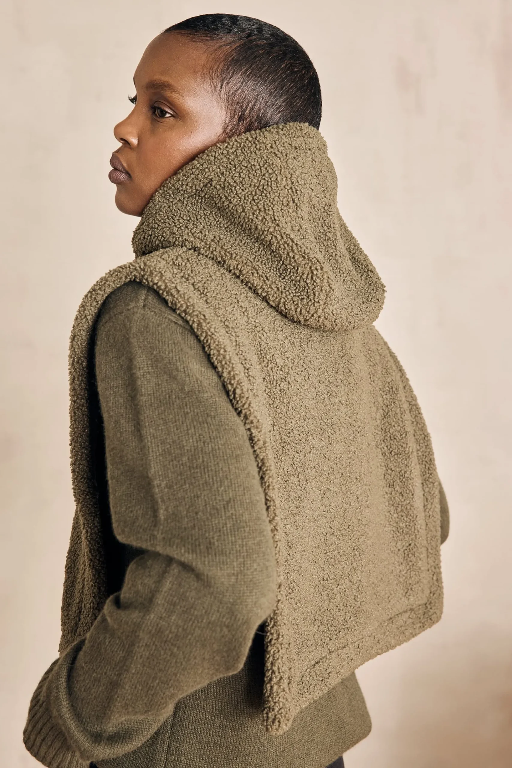 Maison 123 Echarpes>Capuche-plastron LEON KAKI