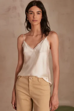 Maison 123 Blouses Et Chemises Blanches|T-Shirts Col V>Caraco MINDY IVOIRE