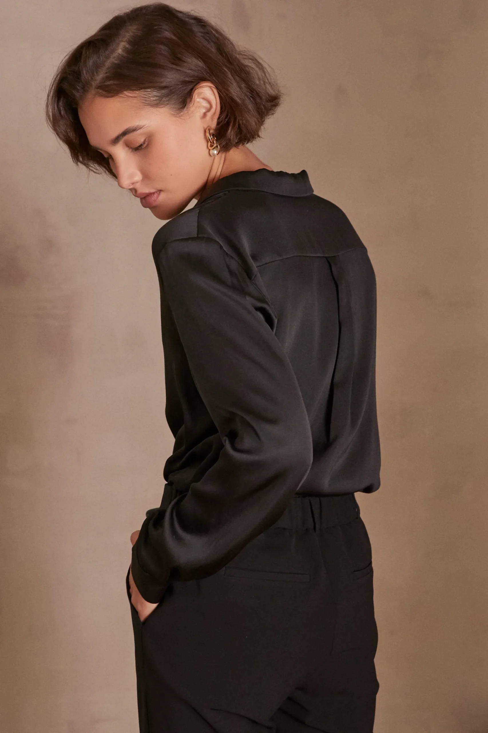 Maison 123 Blouses Et Chemises Noires>Chemise CARLA NOIR
