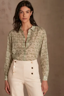 Maison 123 Blouses Et Chemises Imprimées|Blouses Et Chemises En Coton>Chemise COLETTE FEUILLE