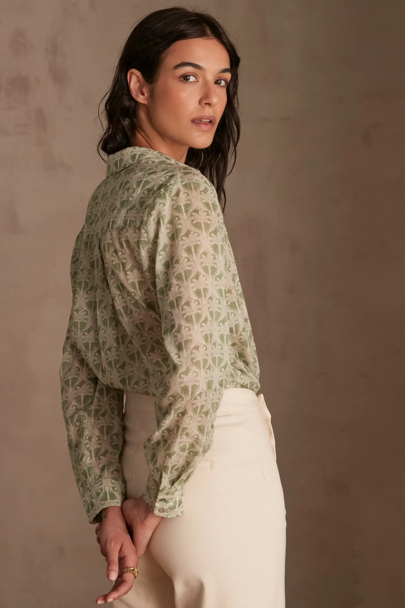 Maison 123 Blouses Et Chemises Imprimées|Blouses Et Chemises En Coton>Chemise COLETTE FEUILLE