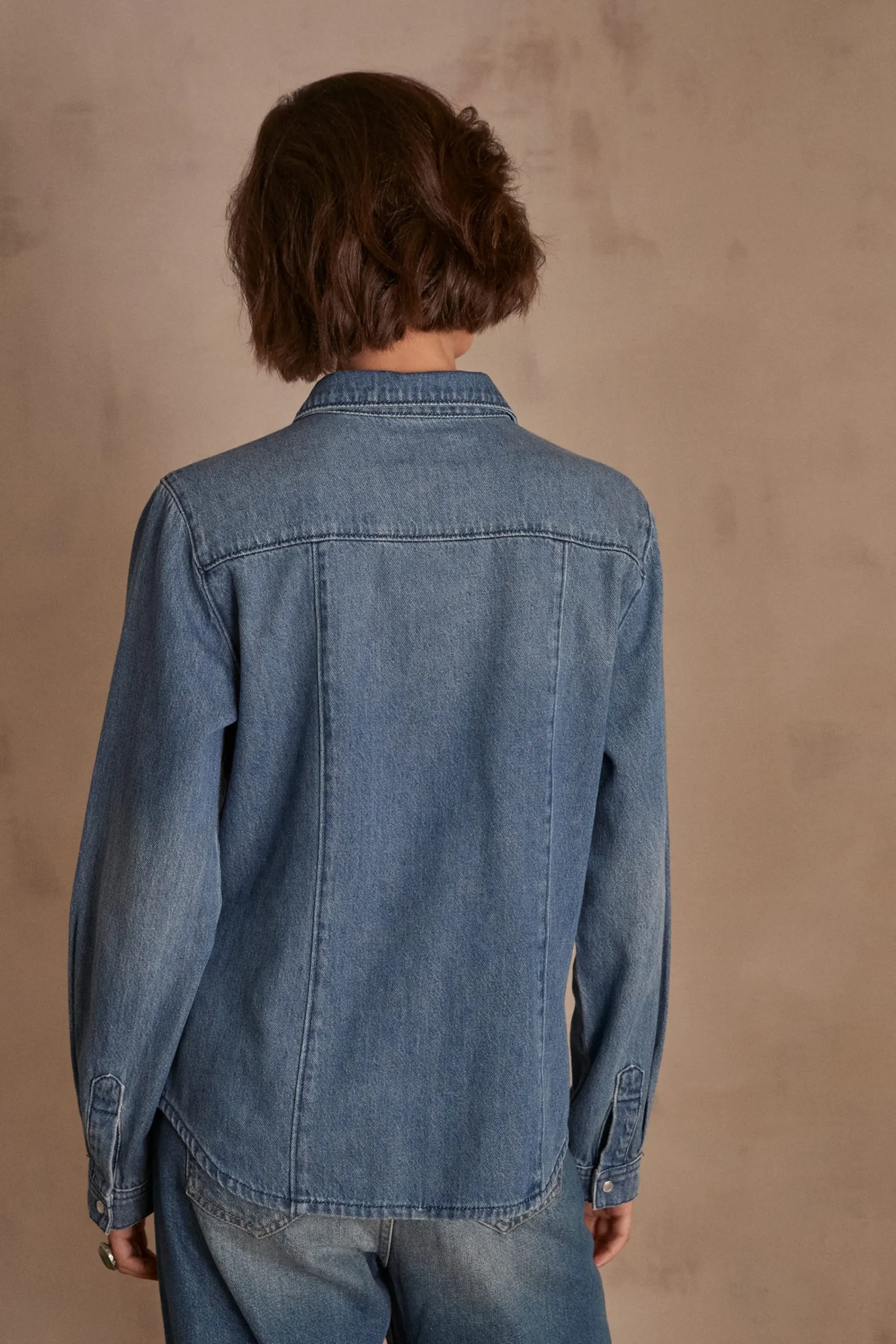 Maison 123 Blouses Et Chemises En Coton>Chemise en jean BLOUM DELAVE CLAIR