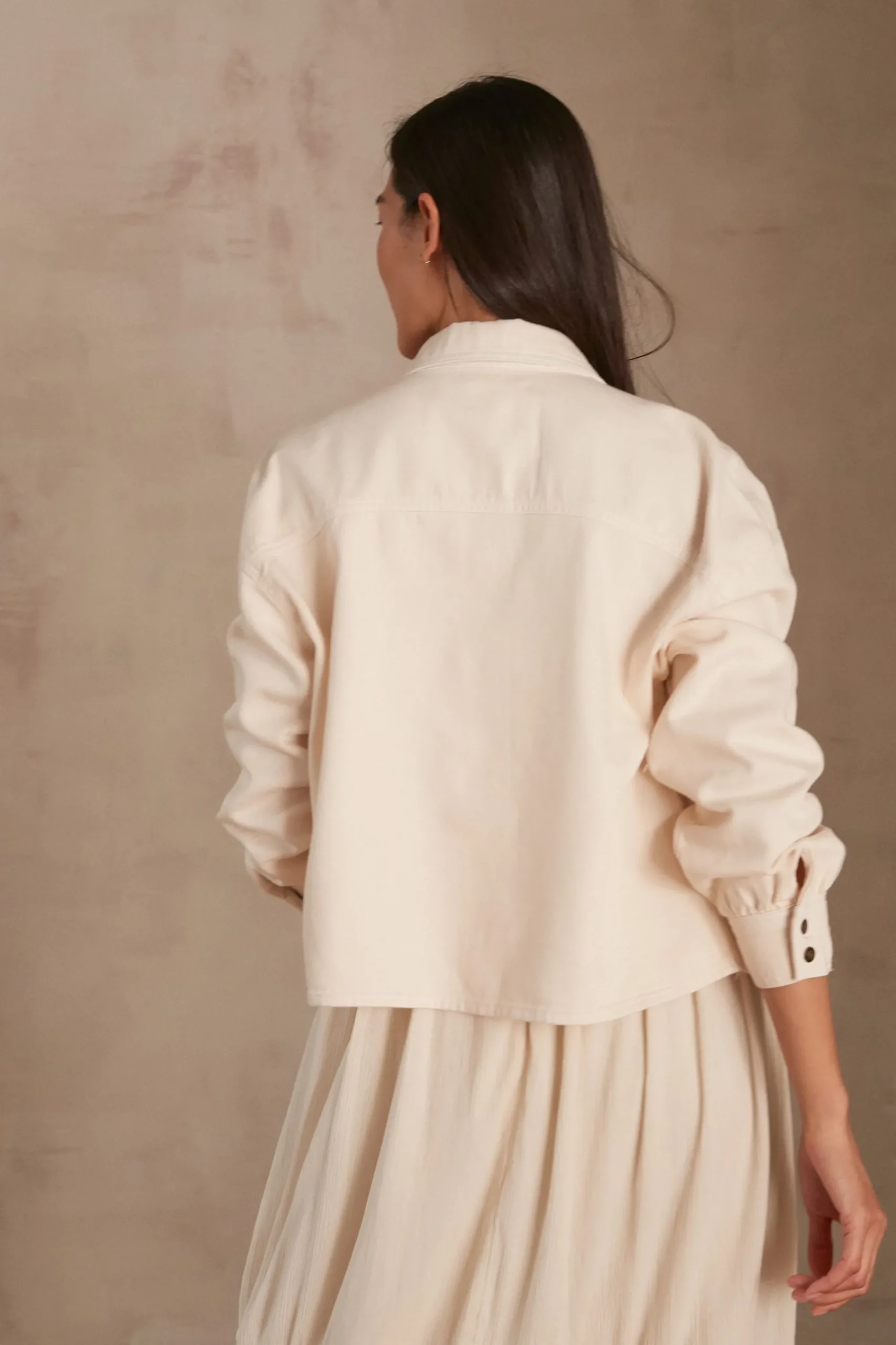 Maison 123 Blouses Et Chemises Blanches|Blouses Et Chemises En Coton>Chemise en jean CLARA CREME