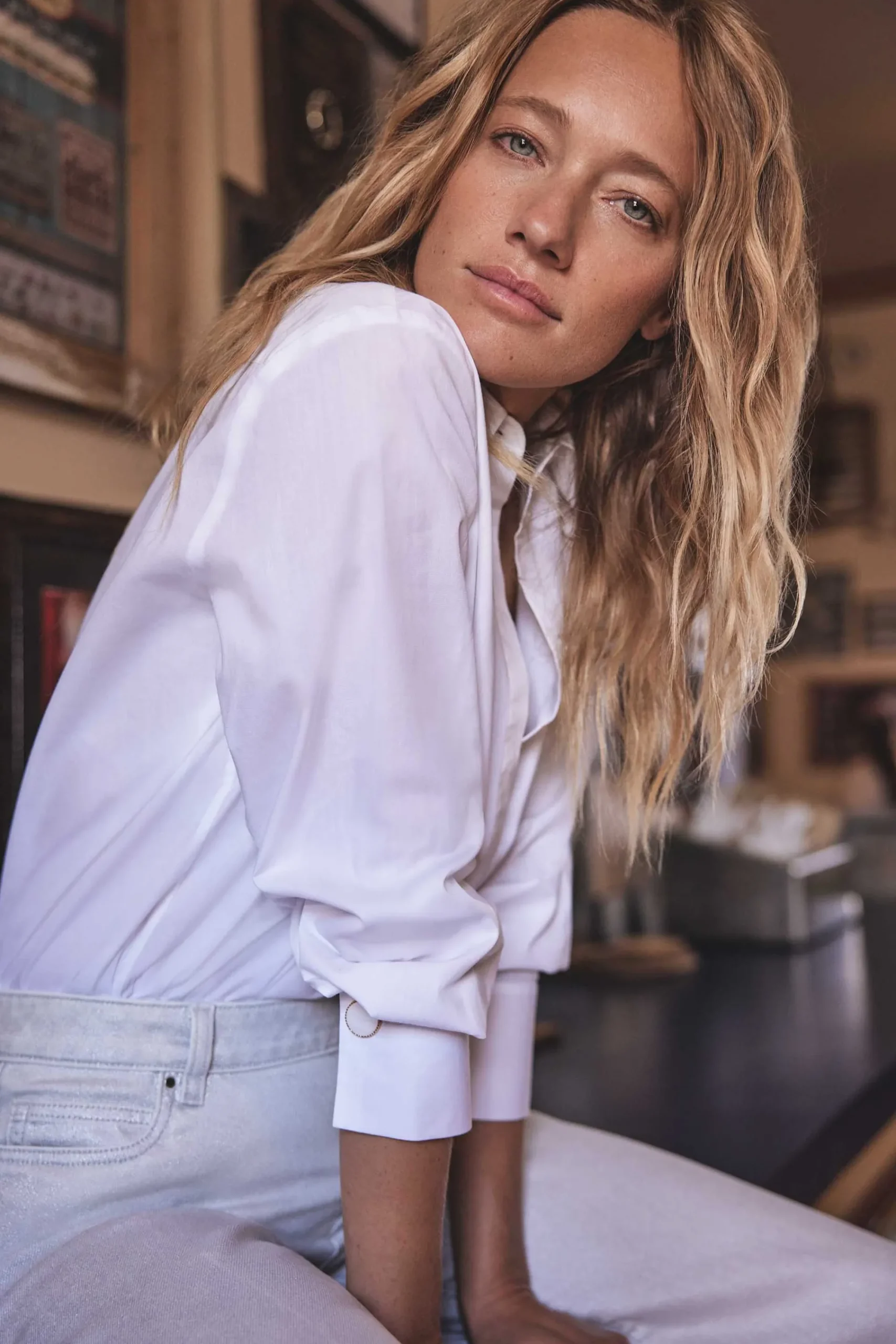 Maison 123 Blouses Et Chemises Blanches|Blouses Et Chemises En Coton>Chemise ESMERALDA BLANC