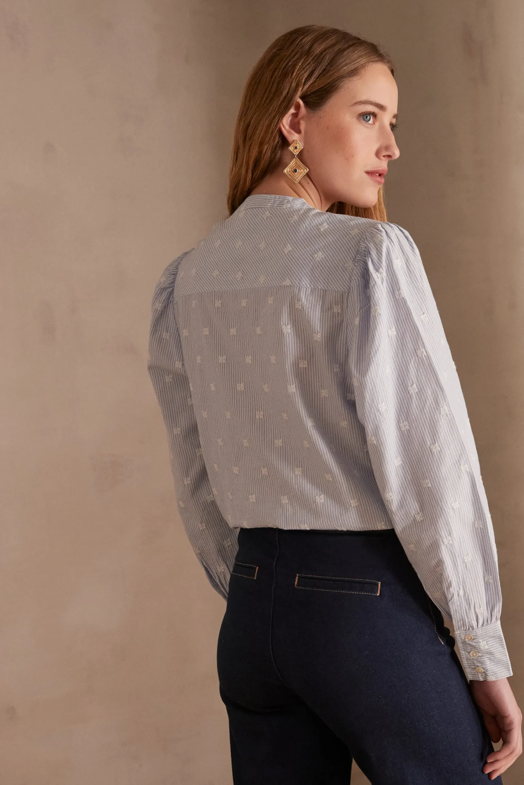 Maison 123 Blouses Et Chemises Imprimées|Blouses Et Chemises En Coton>Chemise PENSEE BLEU CIEL
