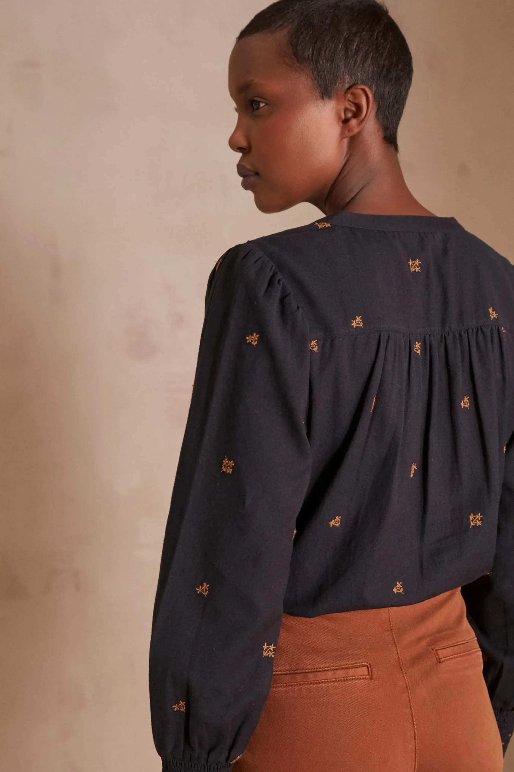 Maison 123 Blouses Et Chemises En Coton|Blouses Et Chemises Brodées>Chemisier BAPTISTE MARINE