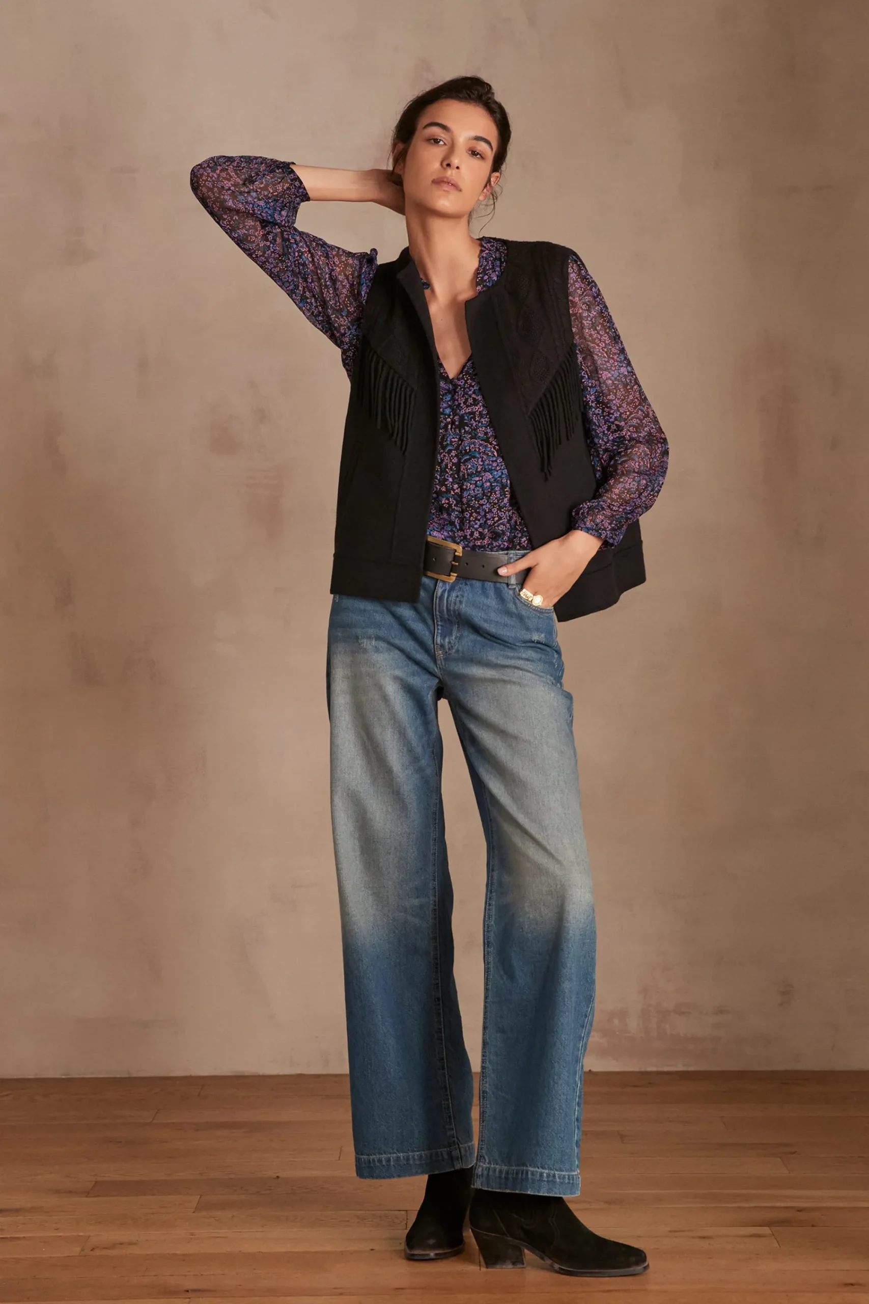 Maison 123 Blouses Et Chemises Imprimées|Blouses Et Chemises Noires>Chemisier BORA NOIR