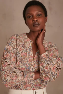 Maison 123 Blouses Et Chemises Imprimées|Blouses Et Chemises En Coton>Chemisier BRUNELLE BLUSH