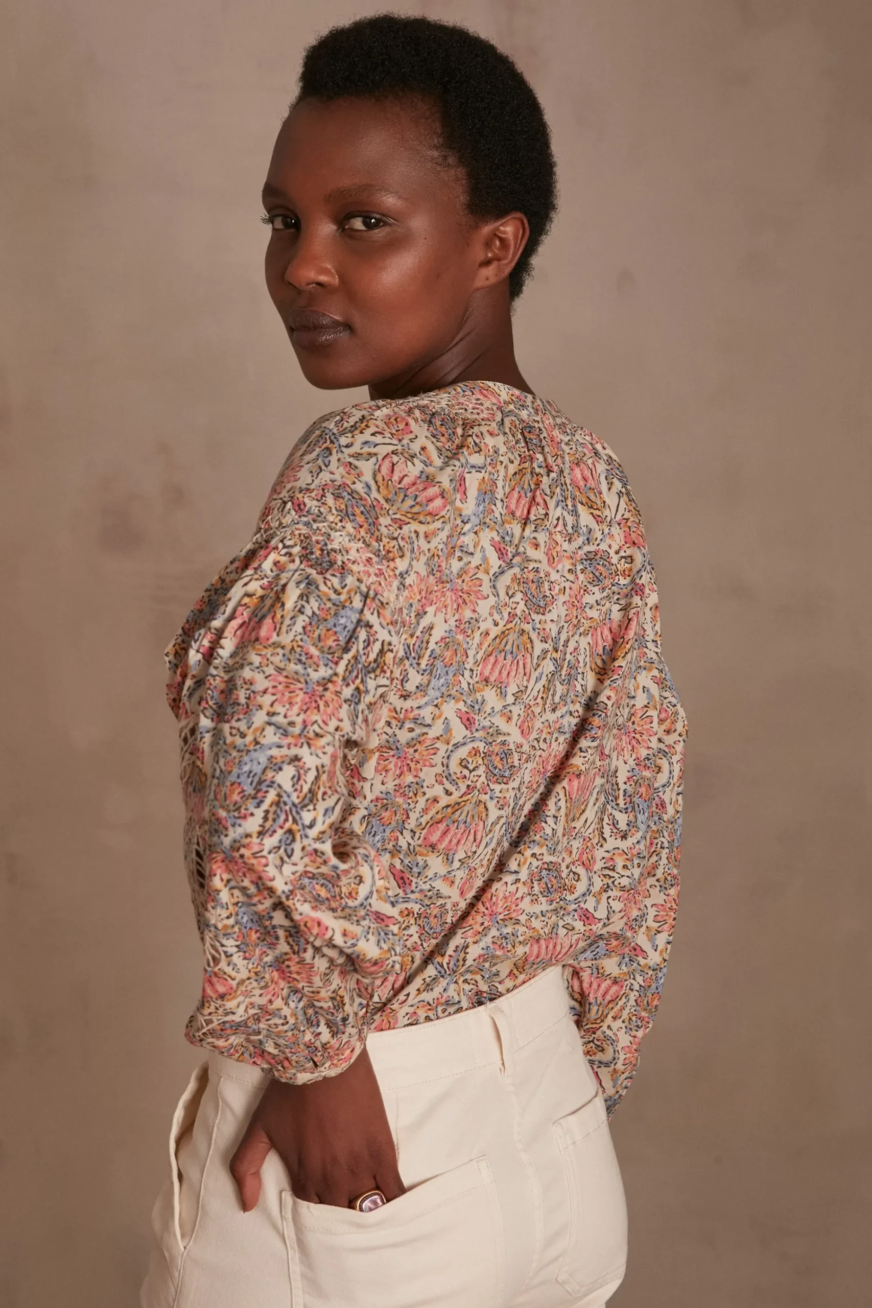 Maison 123 Blouses Et Chemises Imprimées|Blouses Et Chemises En Coton>Chemisier BRUNELLE BLUSH