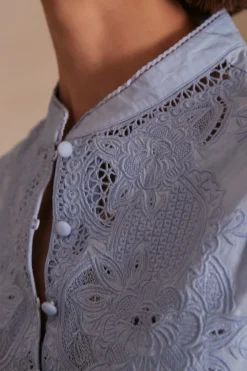 Maison 123 Blouses Et Chemises En Coton|Blouses Et Chemises Brodées>Chemisier PALOMA BLEU CIEL