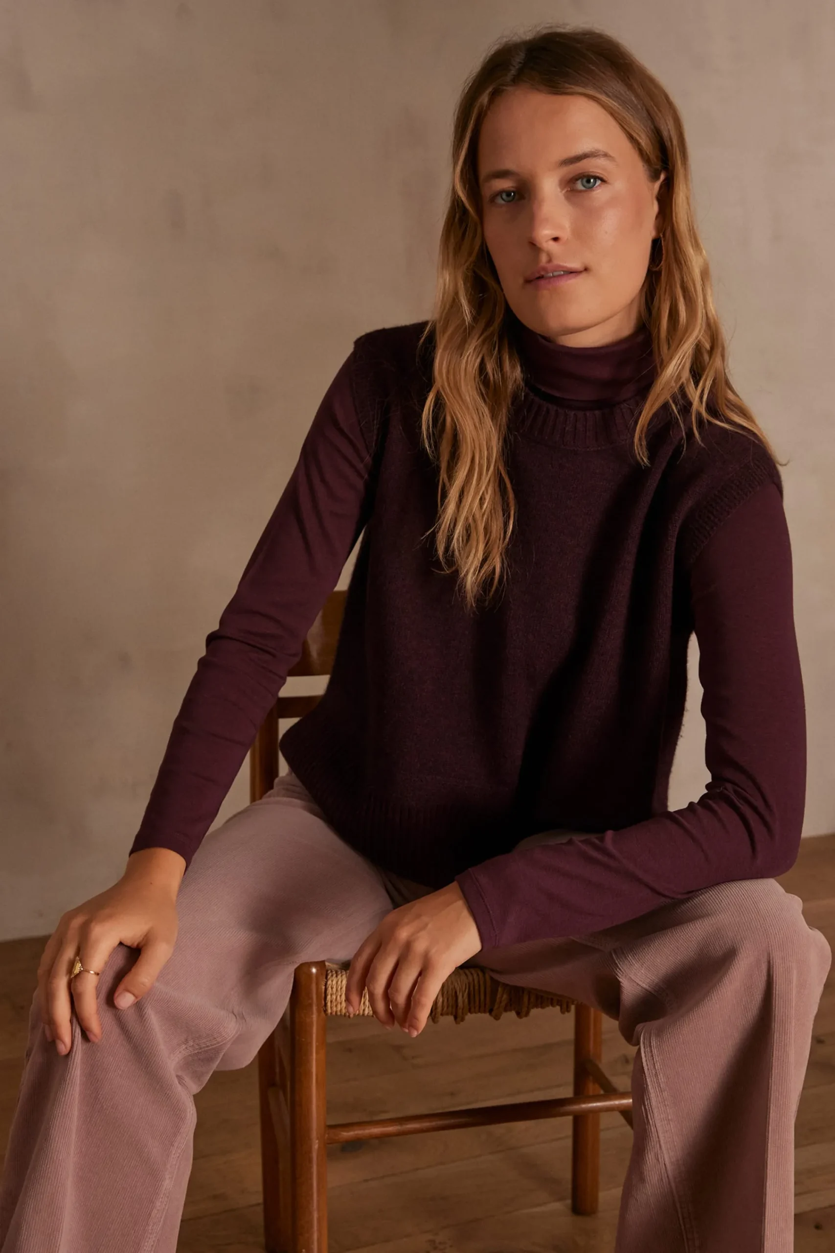 Maison 123 T-Shirts À Manches Longues>Col roulé FERGUIE AUBERGINE