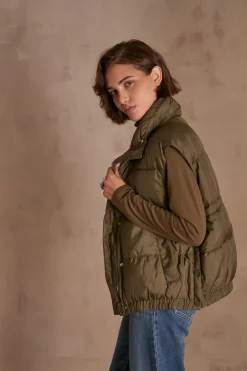 Maison 123 Manteaux Courts|Doudounes>Doudoune sans manches ATHENA OLIVE