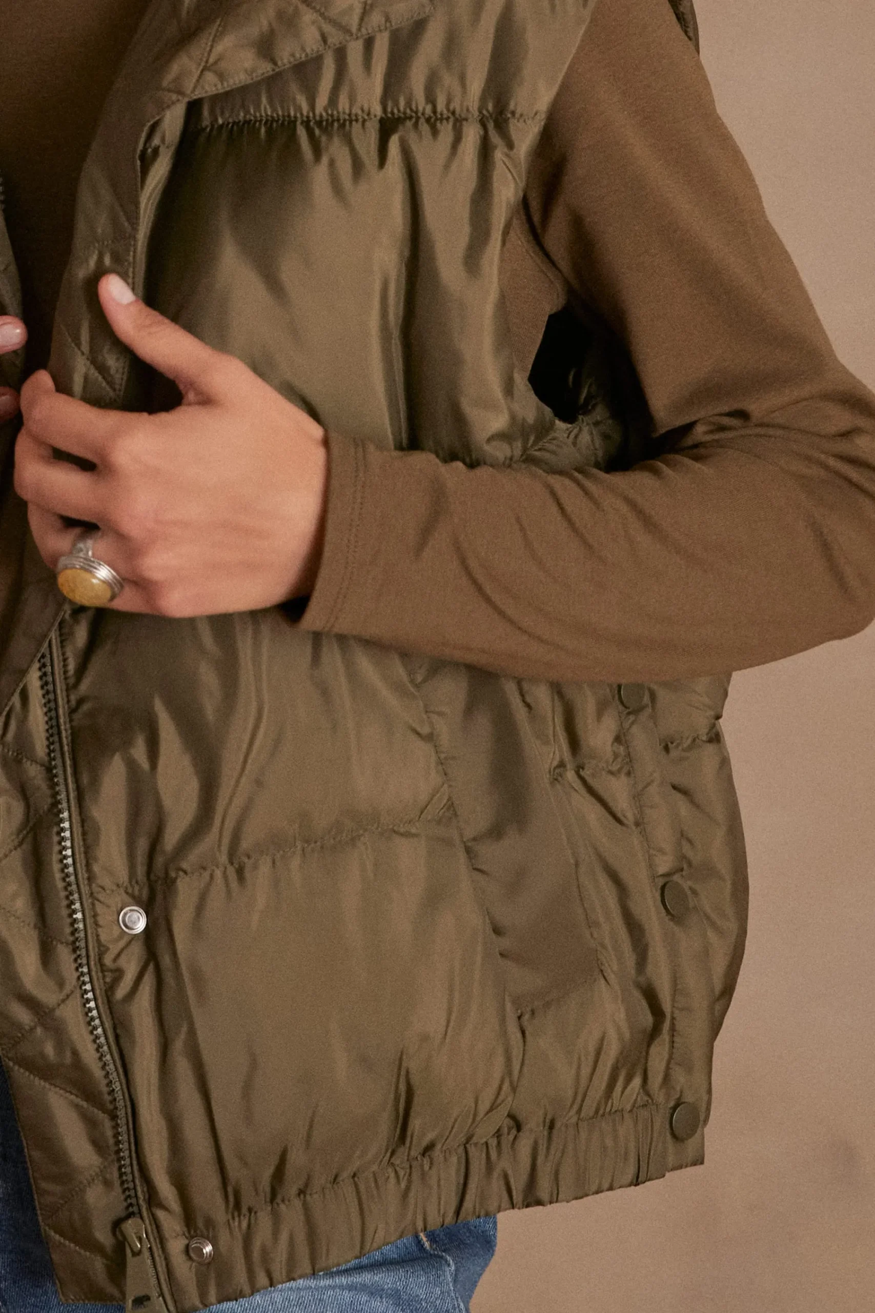 Maison 123 Manteaux Courts|Doudounes>Doudoune sans manches ATHENA OLIVE