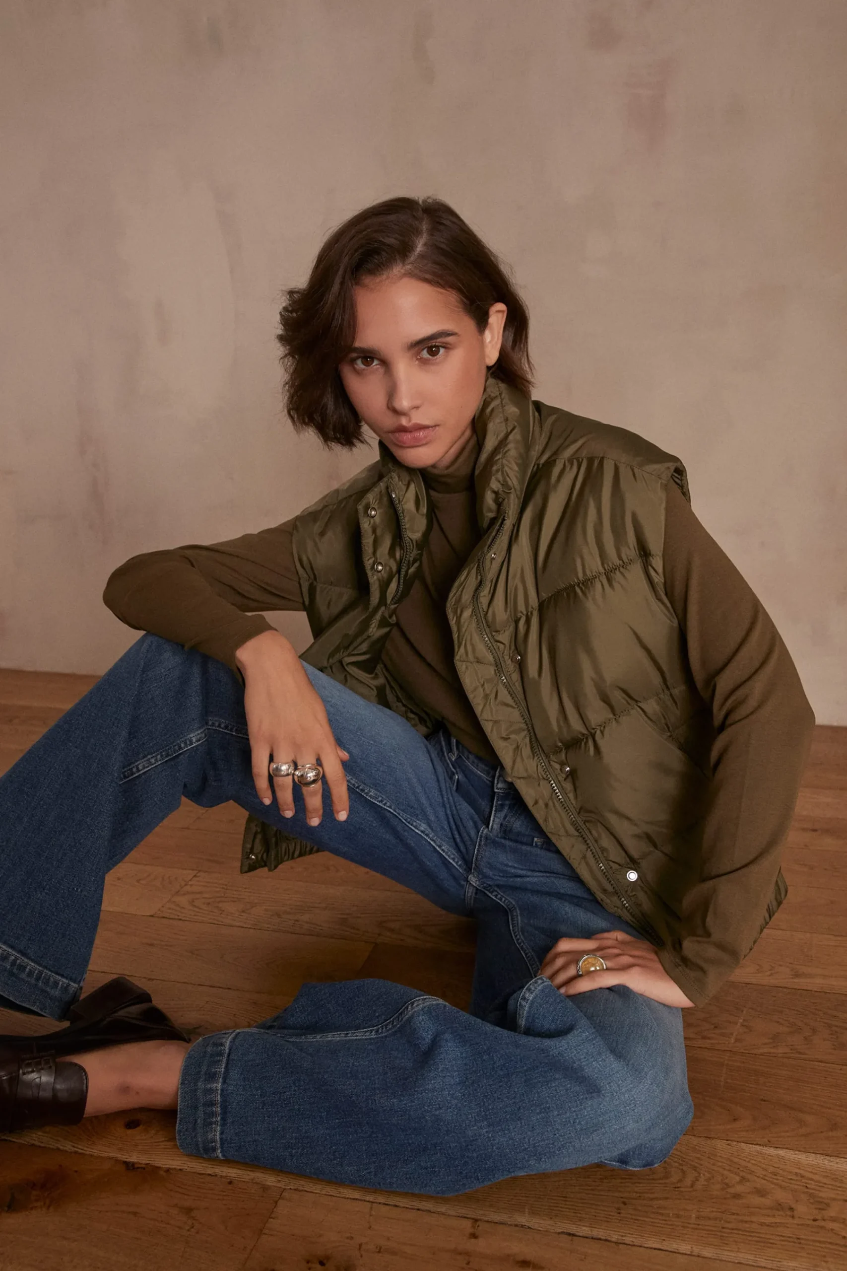 Maison 123 Manteaux Courts|Doudounes>Doudoune sans manches ATHENA OLIVE