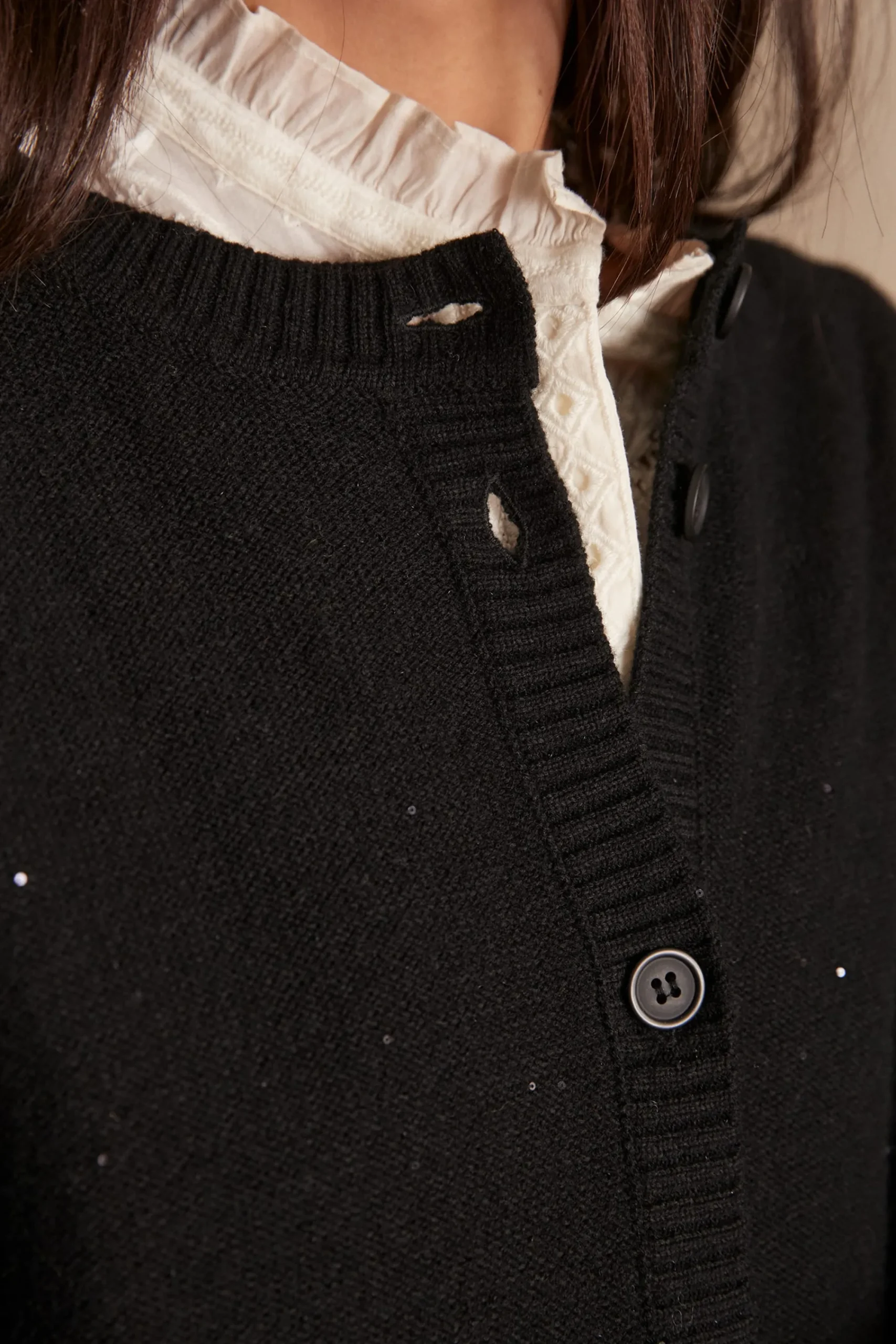 Maison 123 Gilets Courts>Gilet CHRYSTAL NOIR