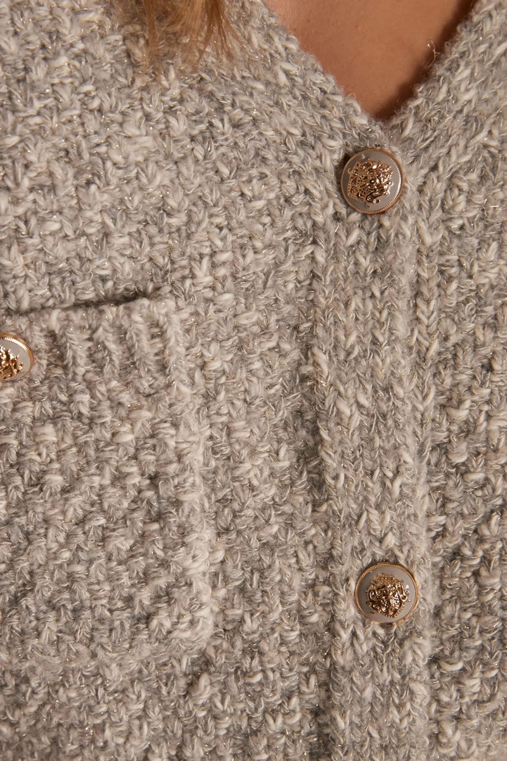 Maison 123 Gilets Courts>Gilet CLEA CHINE CLAIR
