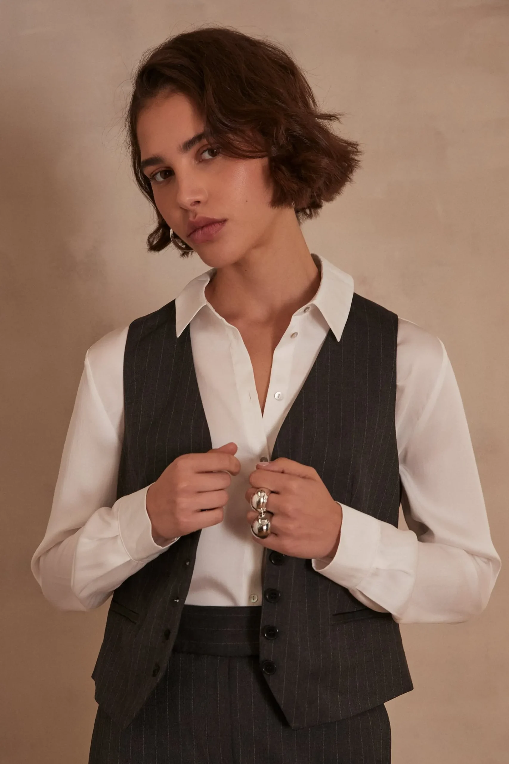 Maison 123 Vestes Sans Manches>Gilet de tailleur SIMEON ANTHRACITE
