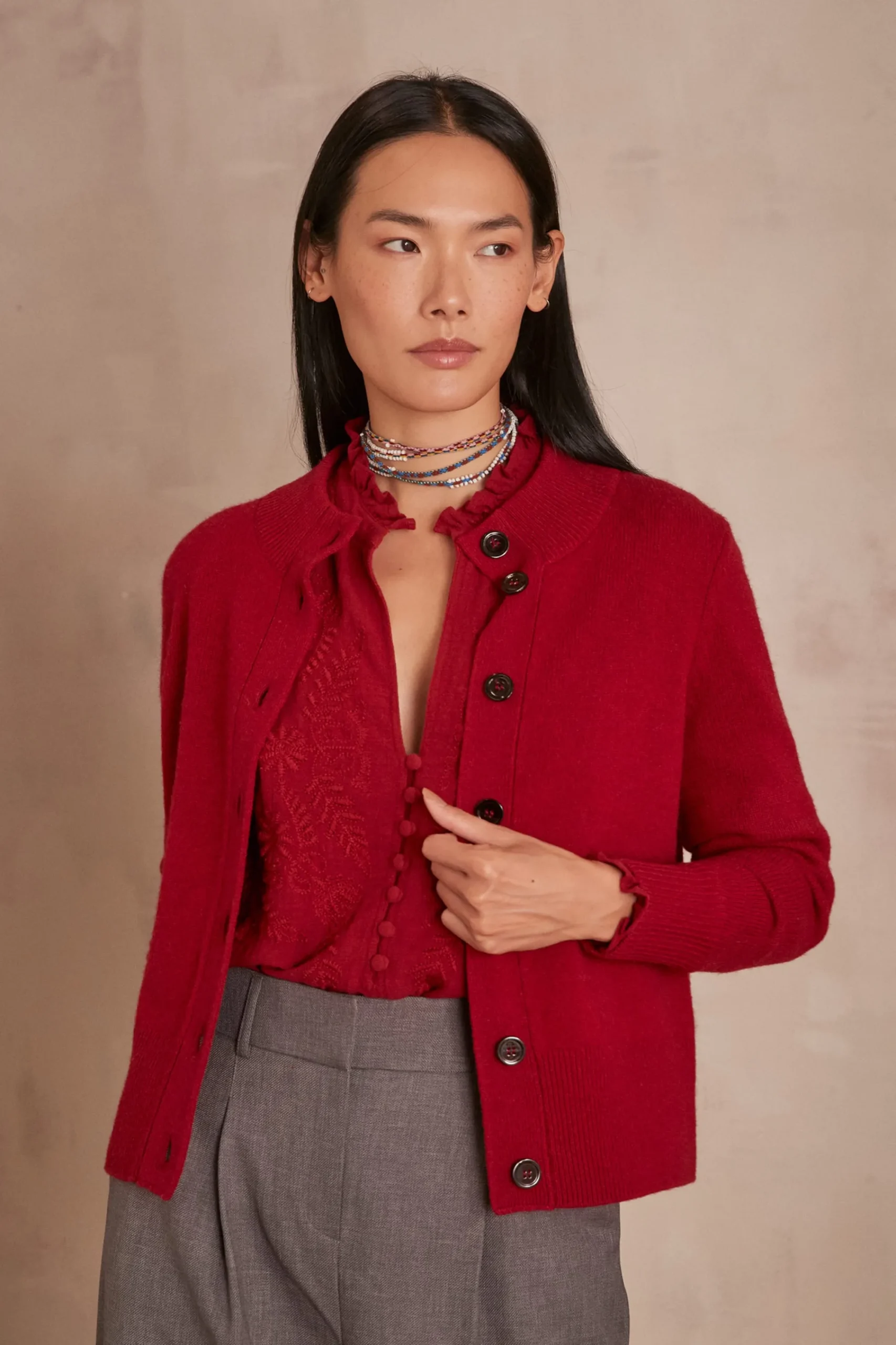 Maison 123 Gilets Courts>Gilet en laine et yack CHRIS TOMETTE