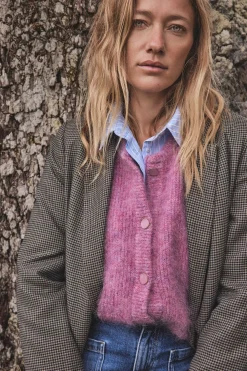 Maison 123 Gilets Courts>Gilet LOU BIS FRAMBOISE