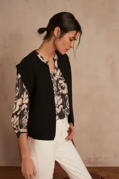 Maison 123 Gilets Courts|Gilets Sans Manches>Gilet sans manches BALDINI NOIR