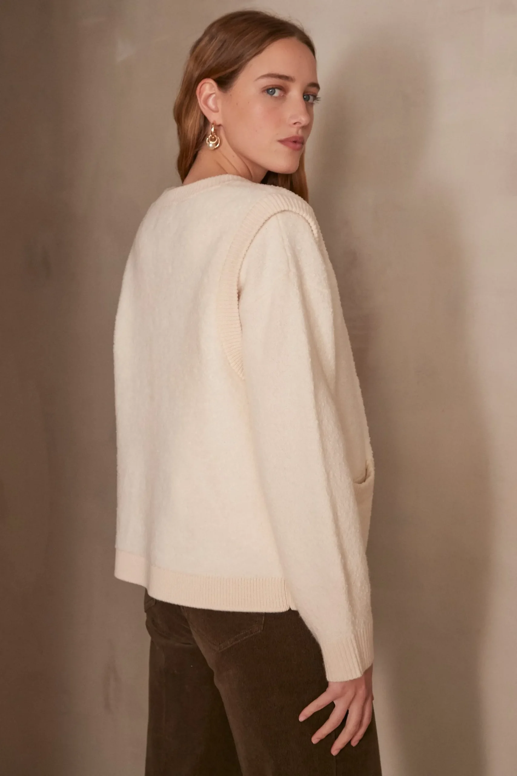 Maison 123 Gilets Courts|Gilets Sans Manches>Gilet sans manches CLARENCE CREME