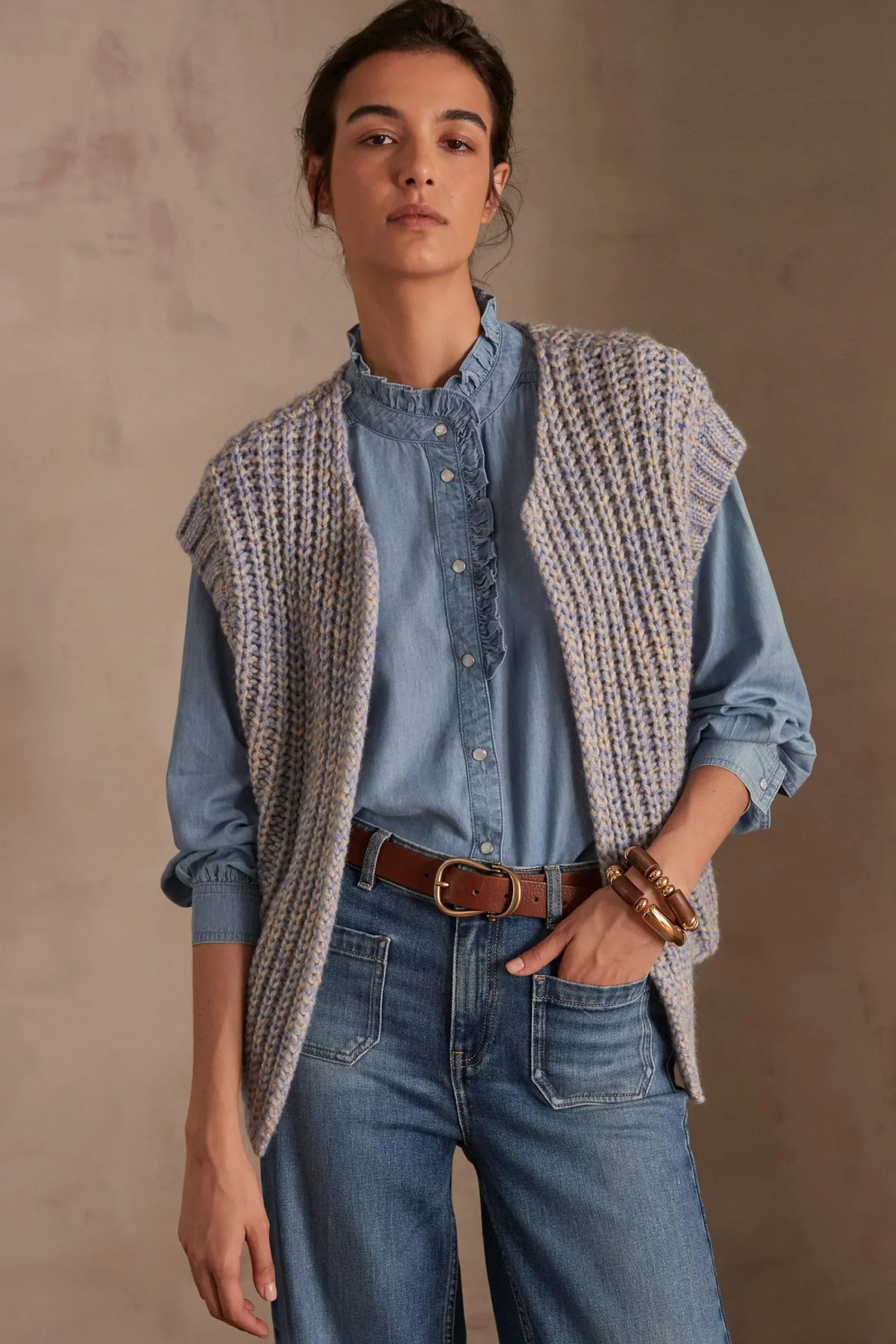 Maison 123 Gilets Courts|Gilets Sans Manches>Gilet sans manches CLAUDIA DELAVE CLAIR