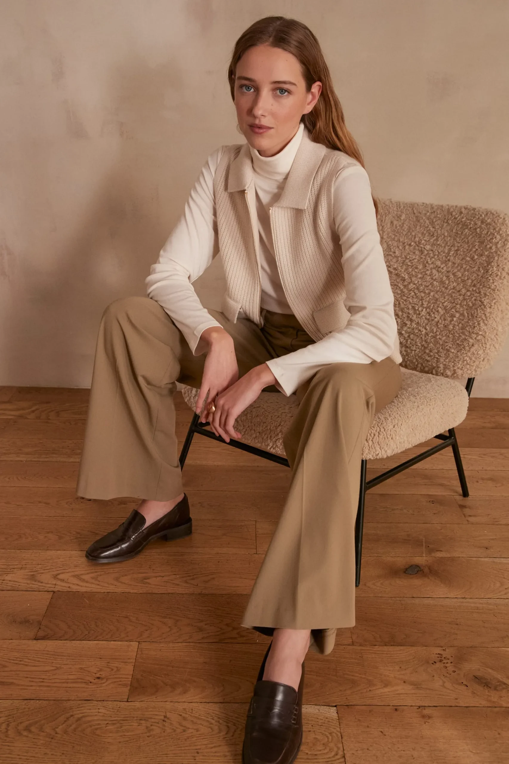 Maison 123 Gilets Sans Manches|Vestes Sans Manches>Gilet sans manches en laine SIMON NATUREL