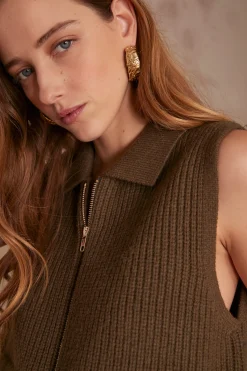 Maison 123 Gilets Courts|Gilets Sans Manches>Gilet sans manches en laine SIMON KAKI