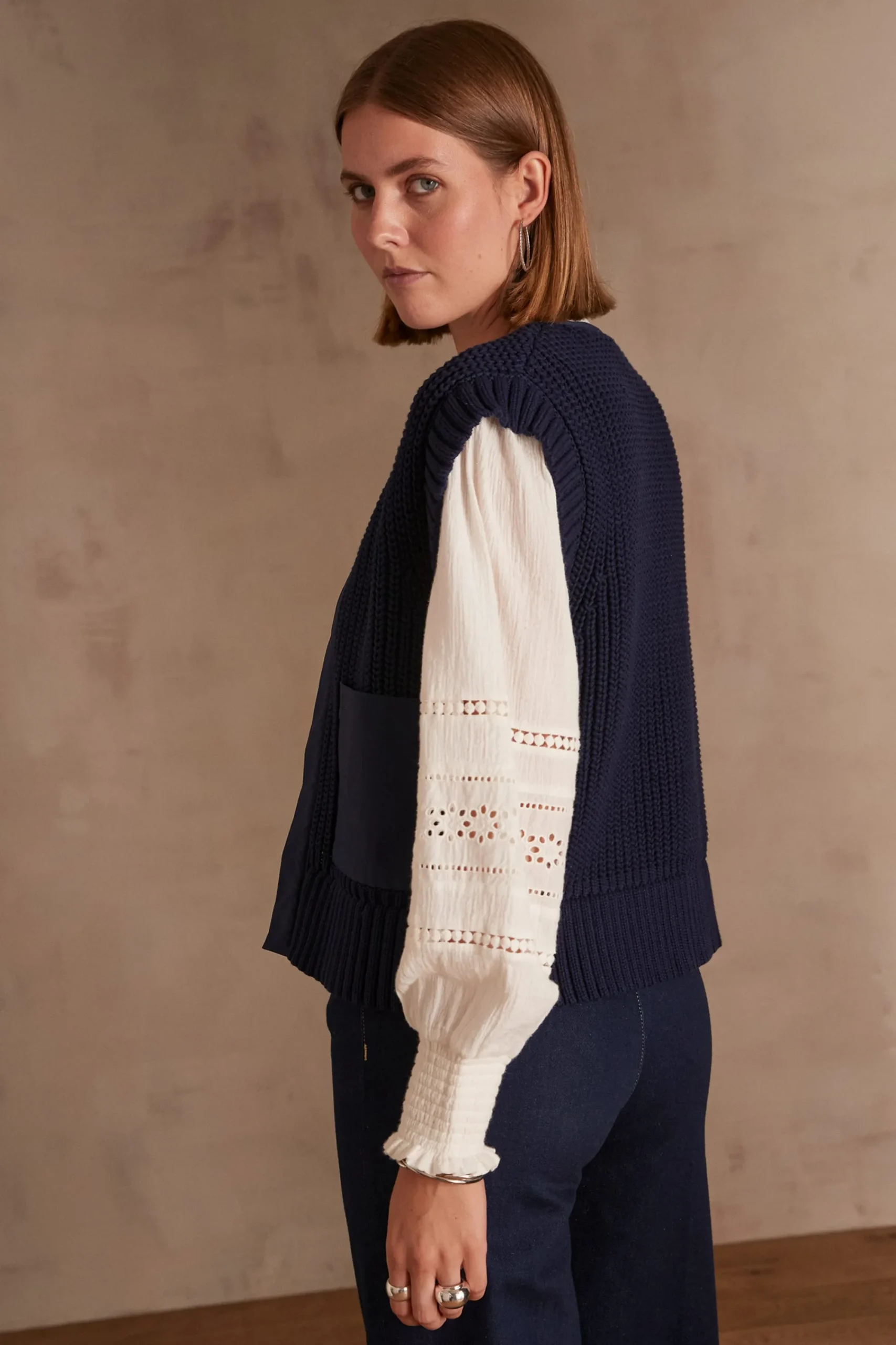 Maison 123 Gilets Courts|Gilets Sans Manches>Gilet sans manches LAURENA MARINE