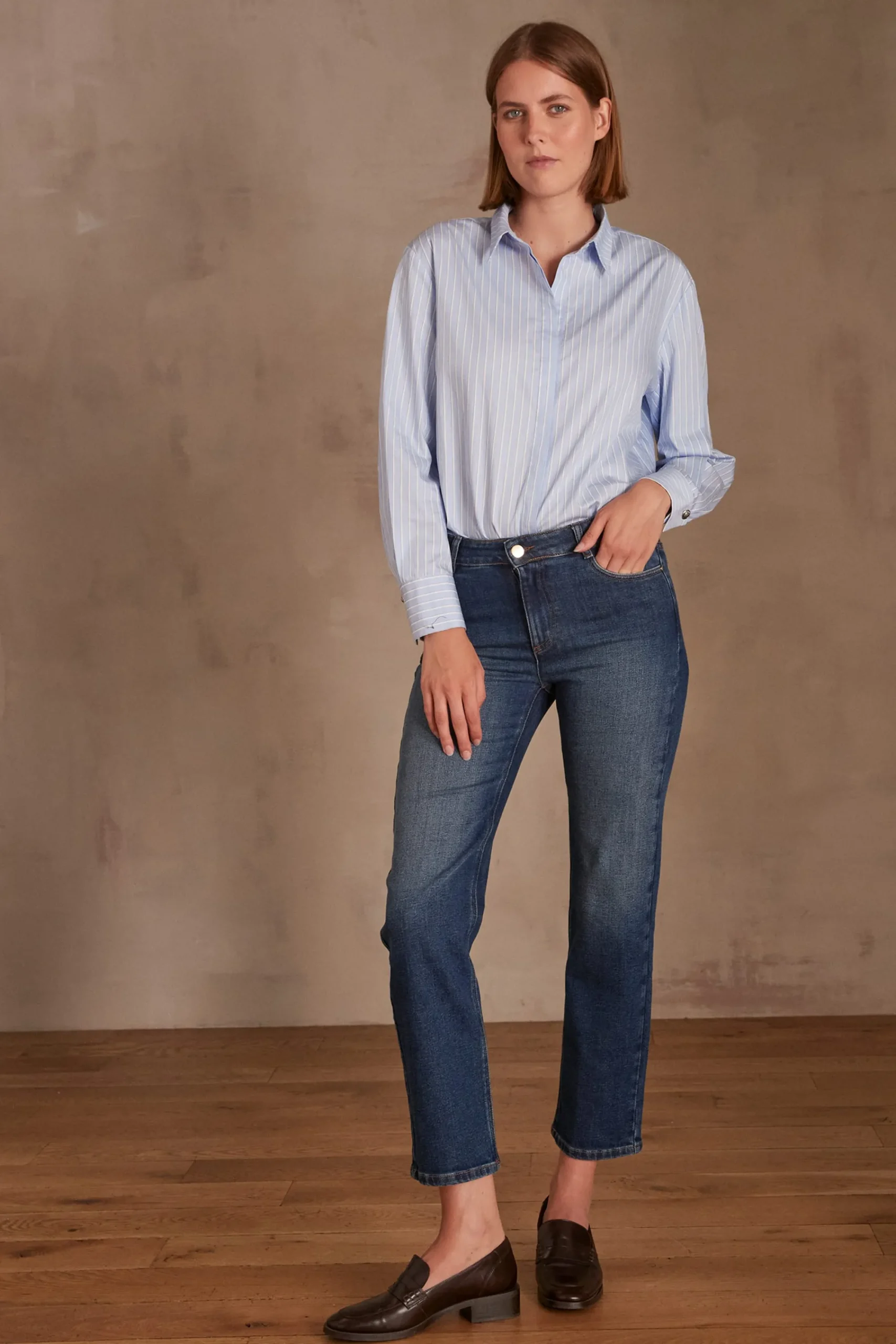 Maison 123 Jeans Droits|Les Morphologies En H>Jean droit LILOU INDIGO FONCE