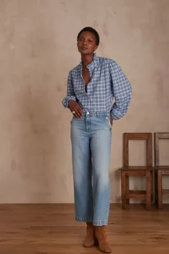 Maison 123 Jeans We Care|Jeans Larges>Jean droit MOSS Produit labellisé We Care mettant en avant l'utilisation de matières plus responsables et la valorisation de la production locale INDIGO CLAIR