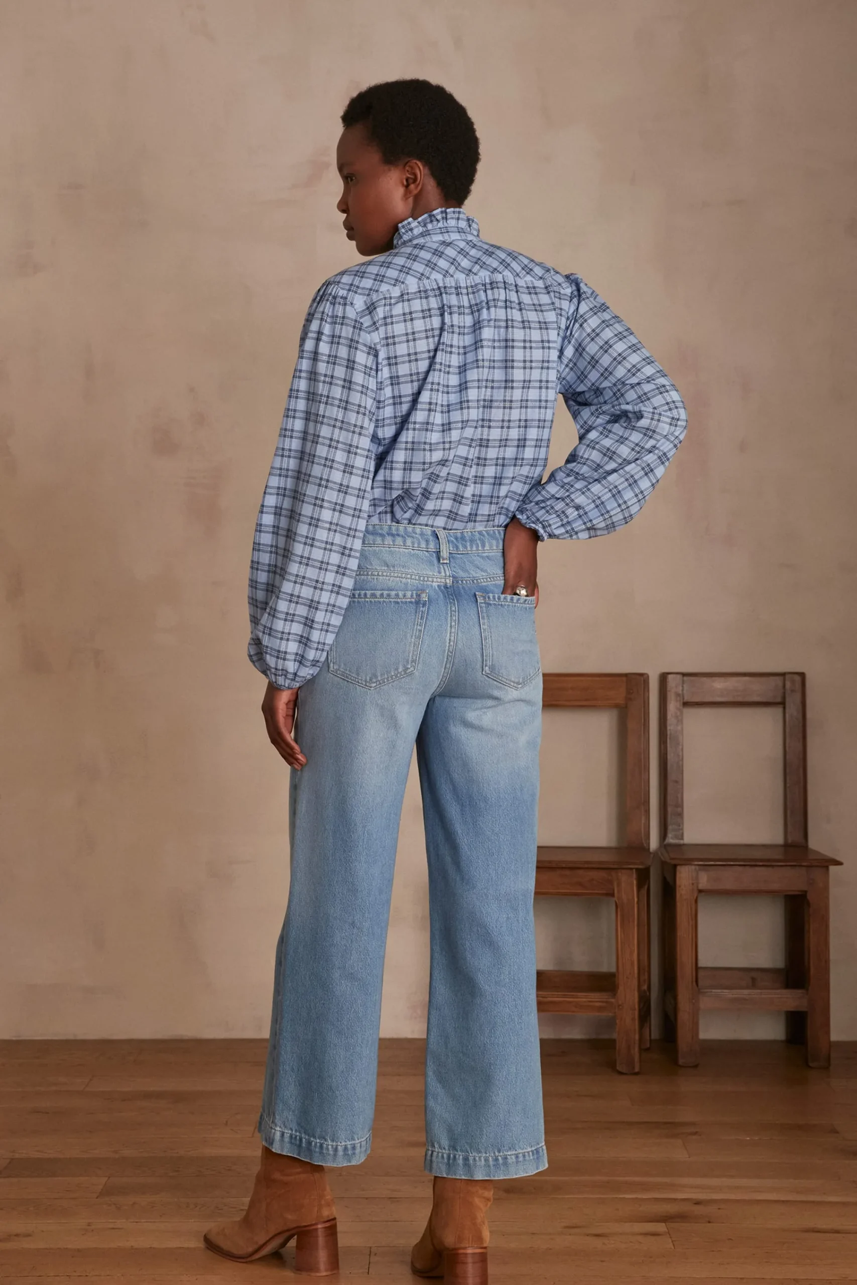 Maison 123 Jeans We Care|Jeans Larges>Jean droit MOSS Produit labellisé We Care mettant en avant l'utilisation de matières plus responsables et la valorisation de la production locale INDIGO CLAIR