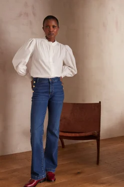 Maison 123 Jeans We Care|Jeans Flare Et Bootcut>Jean flare NINON Produit labellisé We Care mettant en avant l'utilisation de matières plus responsables et la valorisation de la production locale INDIGO FONCE