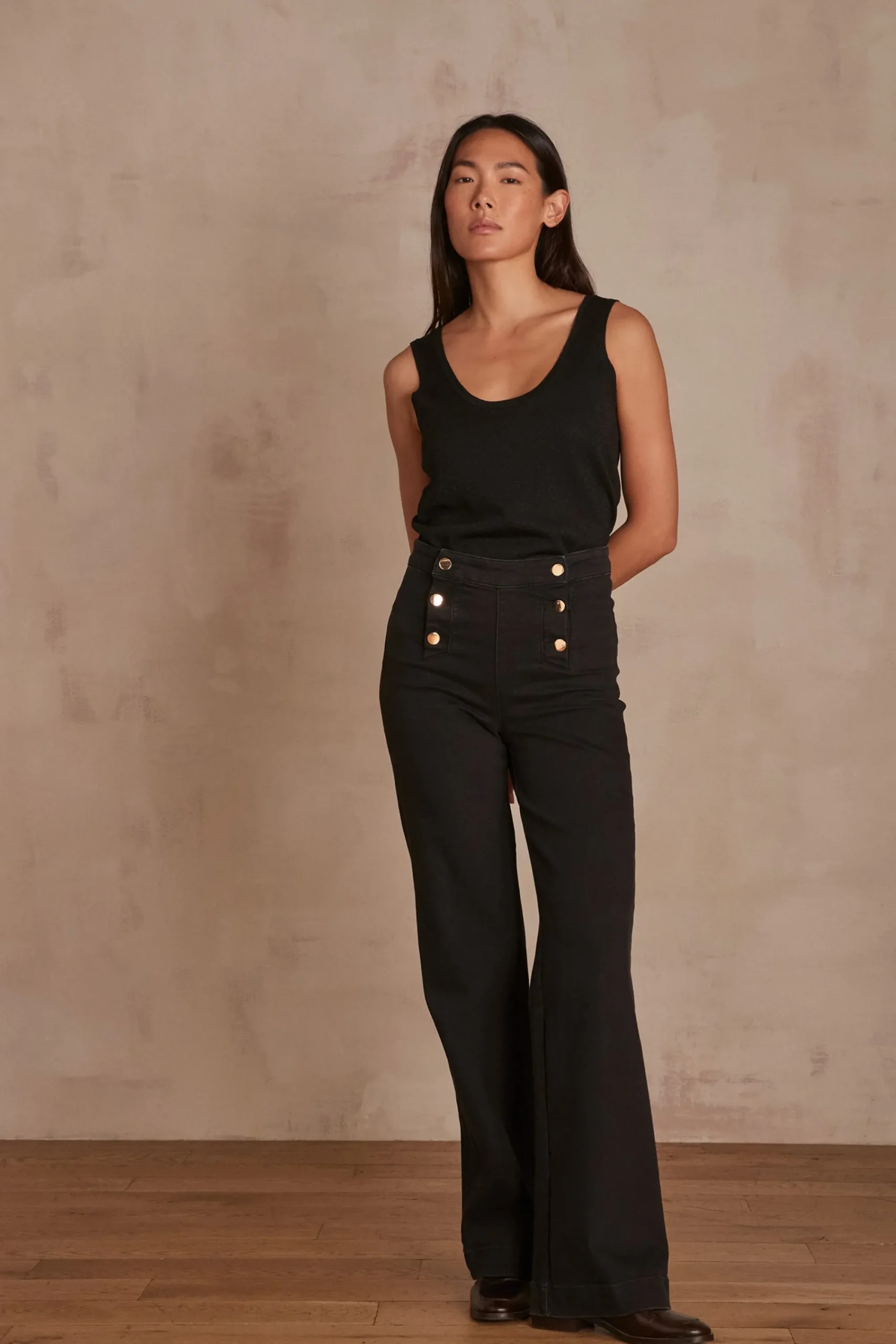 Maison 123 Jeans We Care|Jeans Taille Haute>Jean OXAN Produit labellisé We Care mettant en avant l'utilisation de matières plus responsables et la valorisation de la production locale NOIR