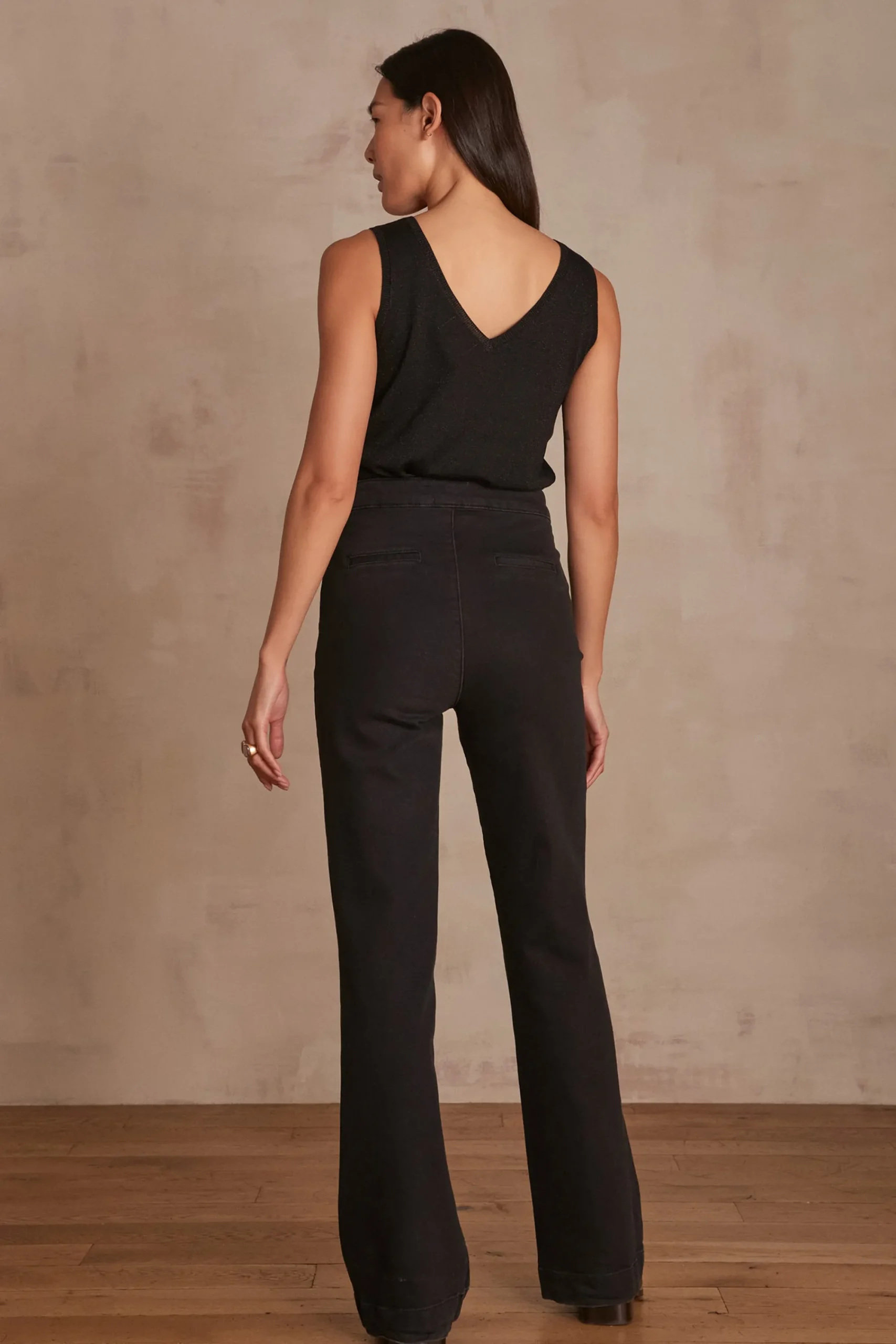Maison 123 Jeans We Care|Jeans Taille Haute>Jean OXAN Produit labellisé We Care mettant en avant l'utilisation de matières plus responsables et la valorisation de la production locale NOIR
