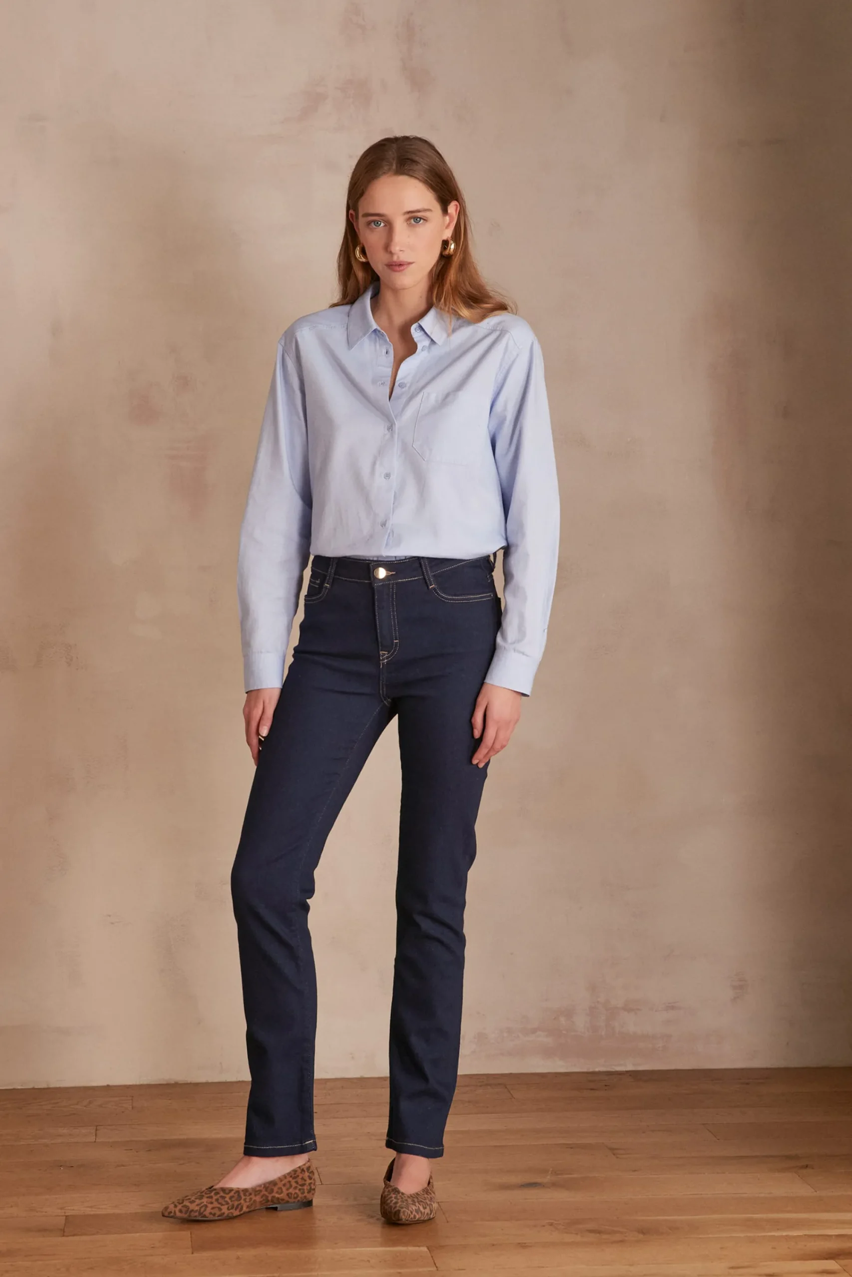 Maison 123 Jeans We Care|Jeans Droits>Jean SONIA Produit labellisé We Care mettant en avant l'utilisation de matières plus responsables et la valorisation de la production locale CELADON