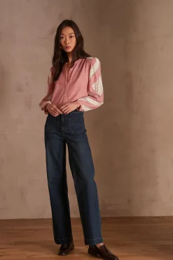 Maison 123 Jeans We Care|Jeans Larges>Jean évasé LUNA INDIGO FONCE