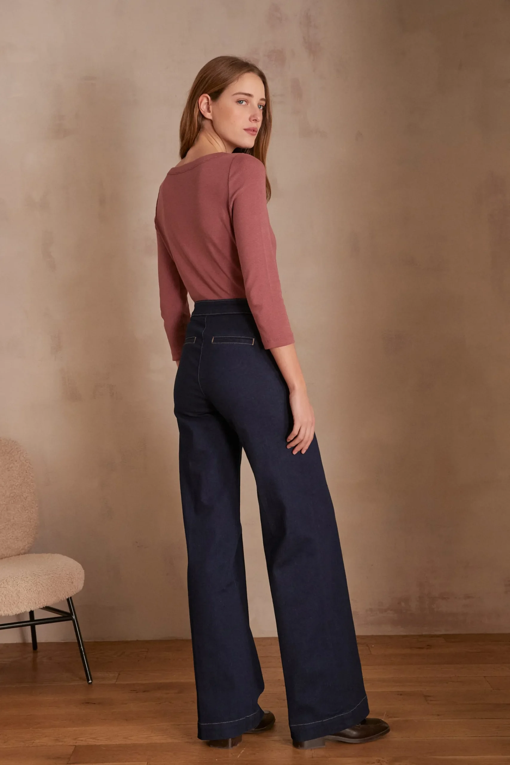 Maison 123 Jeans We Care|Jeans Taille Haute>Jean wideleg OXAN ENCRE