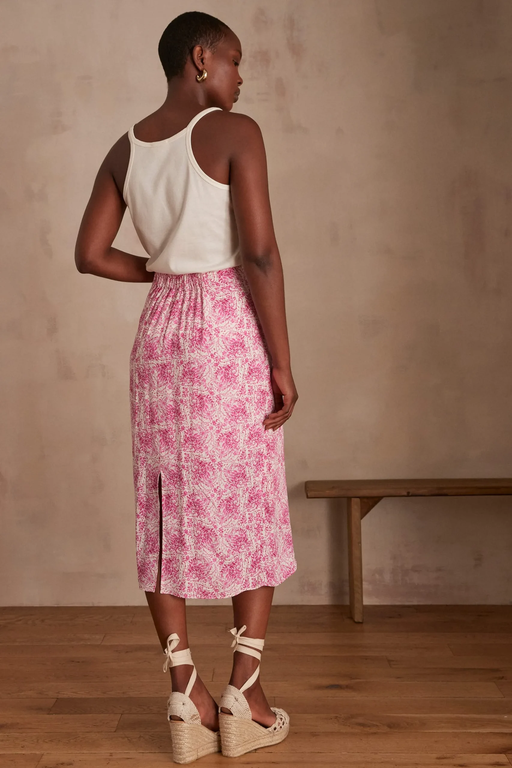 Maison 123 Jupes Longues Et Midi>Jupe ELODIE ROSE PALE